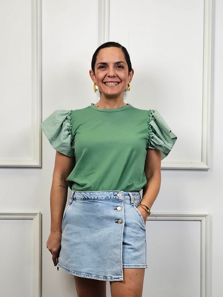CAMISETA VOLANTE VICHY
