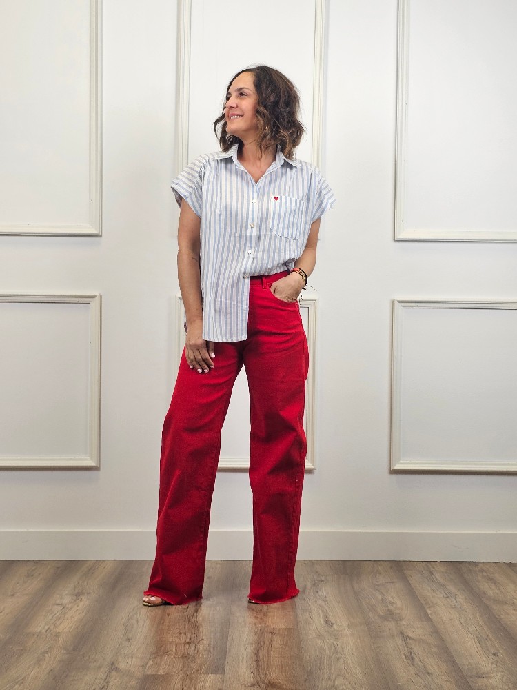 CAMISA MAXI CROP RAYAS CORA CAMISA MAXI CROP RAYAS CORA