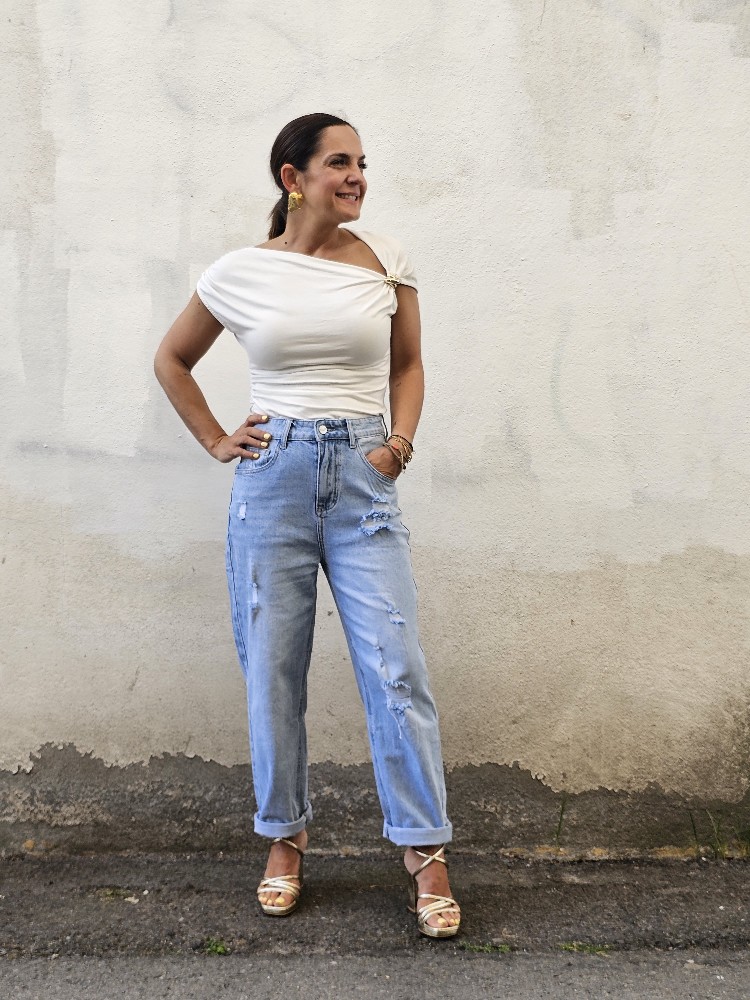 DENIM BOYFRIEND ROTOS DENIM BOYFRIEND ROTOS