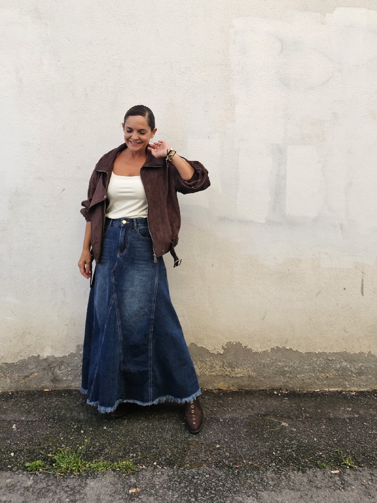 FALDA LARGA DENIM