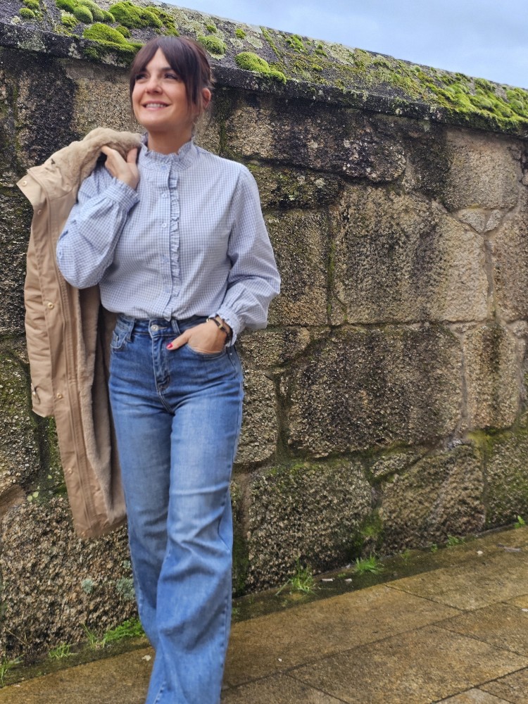 CAMISA CUADROS VOLANTE