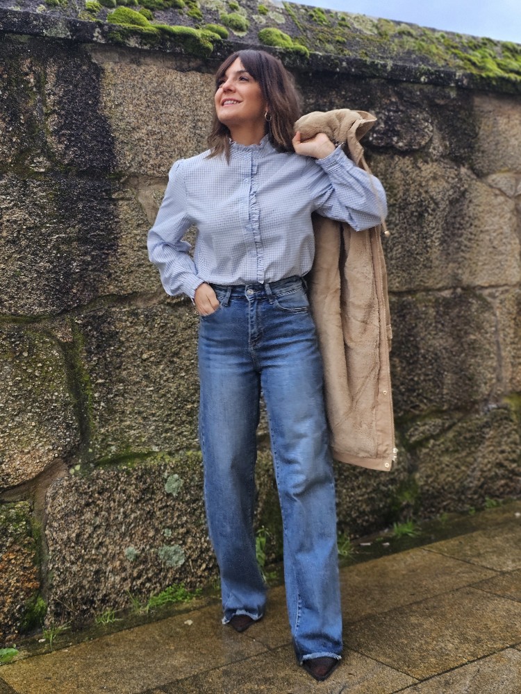 CAMISA CUADROS VOLANTE