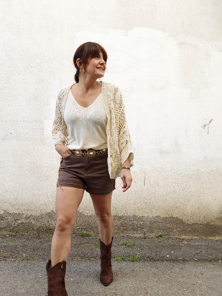SHORT DENIM MARRON