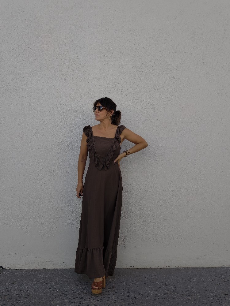 VESTIDO LARGO VOLANTES