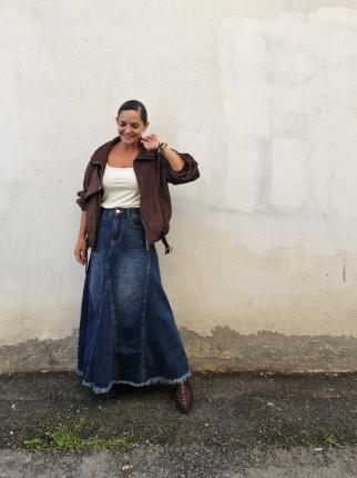 FALDA LARGA DENIM - Ver los detalles del producto