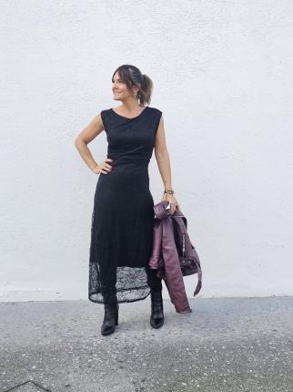 VESTIDO ENCAJE MIDI - Ver os detalles do produto