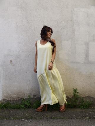 VESTIDO LARGO FLUIDO - Ver os detalles do produto