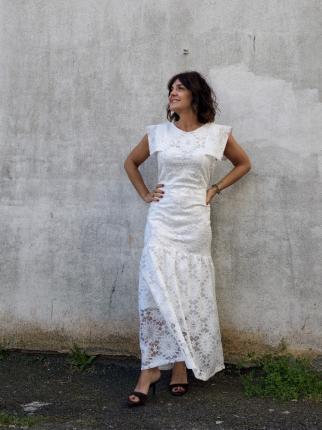 VESTIDO LARGO ENCAJE - Ver os detalles do produto