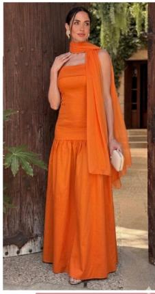 VESTIDO LARGO TAFETA - Ver los detalles del producto